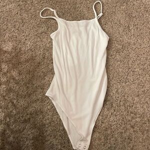 White ribbed body suit